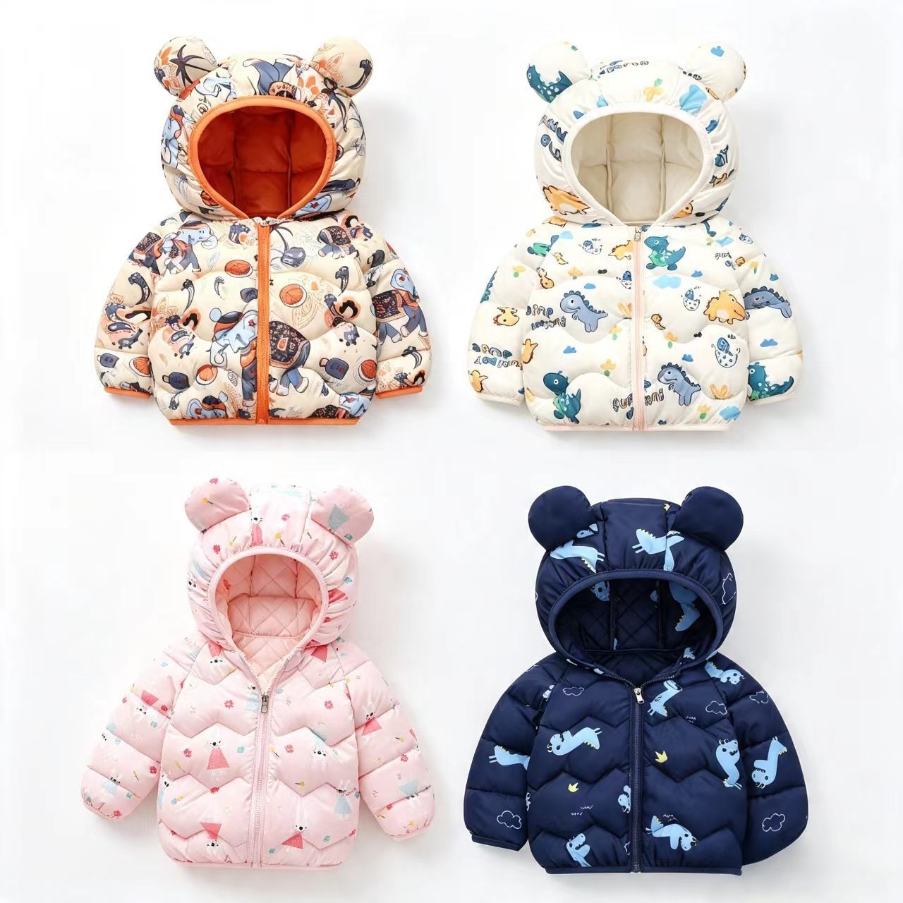 Baby Clothing Dividers - 子供用コート ベビー漫画ジャケット 男の子用フード付き服 女の子用暖かい冬服 幼児用キッズアウターウェア