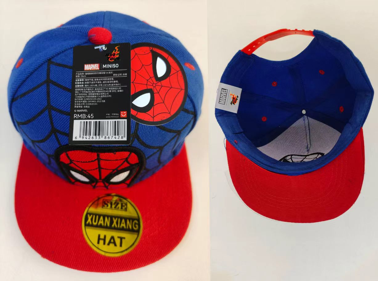 Baby Clothing Usa - 子供用アニメ漫画スパイダーマン帽子、幼児・赤ちゃん用野球帽、春夏用、スナップバック、ヒップホップ、サイズ調整可能